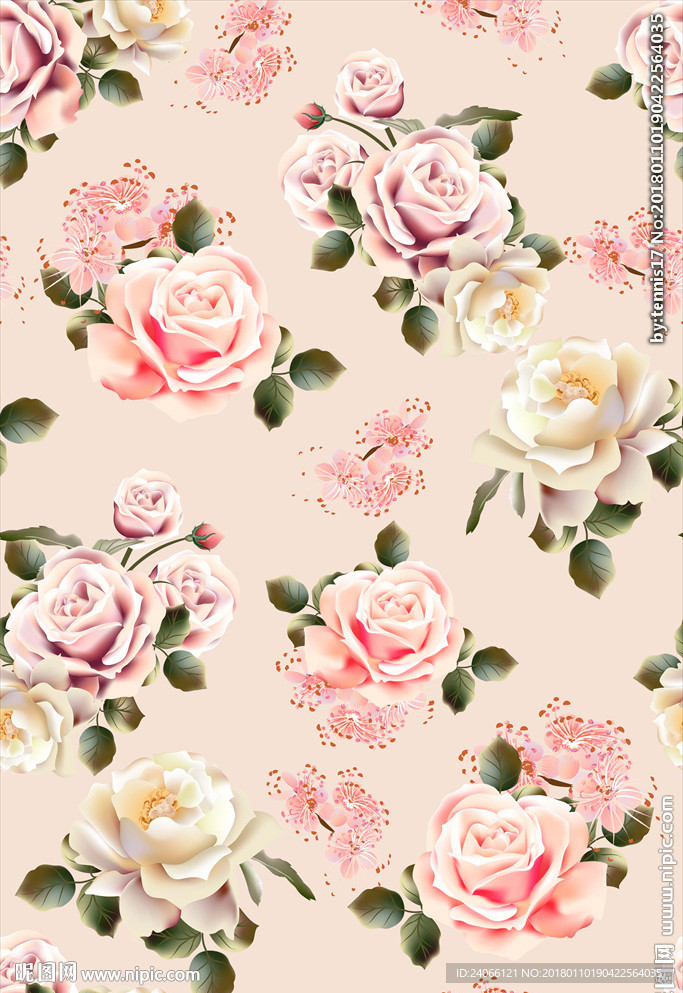 女装水彩花卉花型