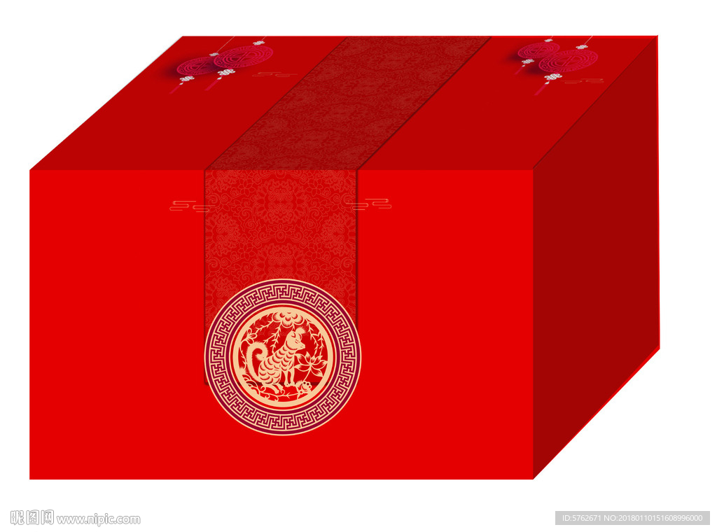 红色包装礼盒展开图