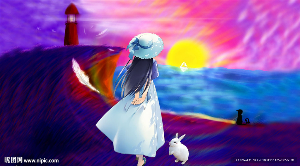 唯美手绘插画