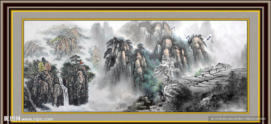 水墨国画山水