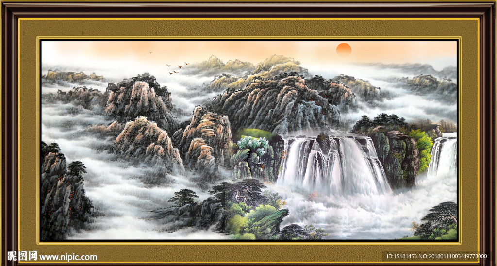 水墨国画山水