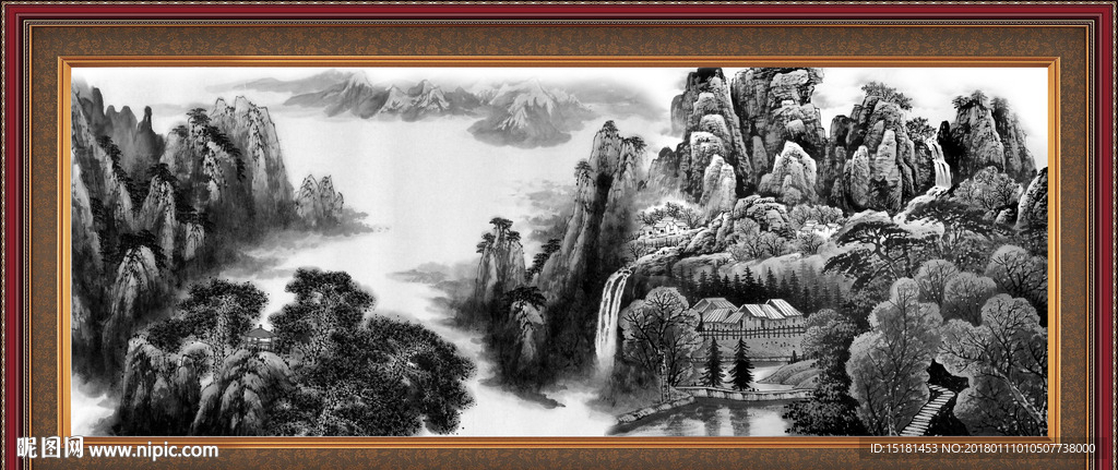水墨国画山水