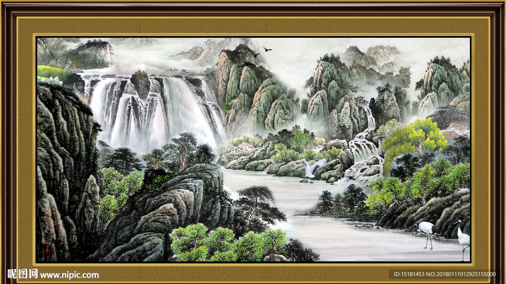 水墨国画山水