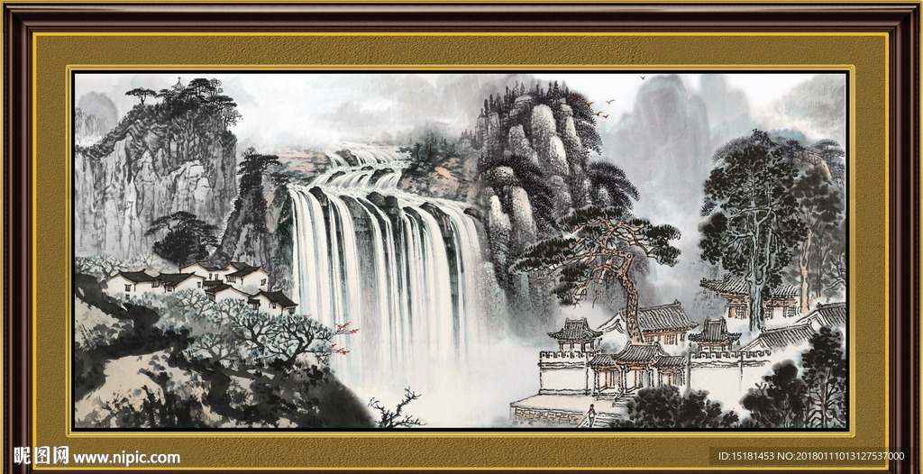 水墨国画山水