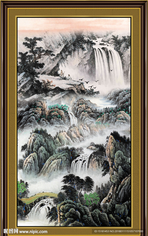 水墨国画三生