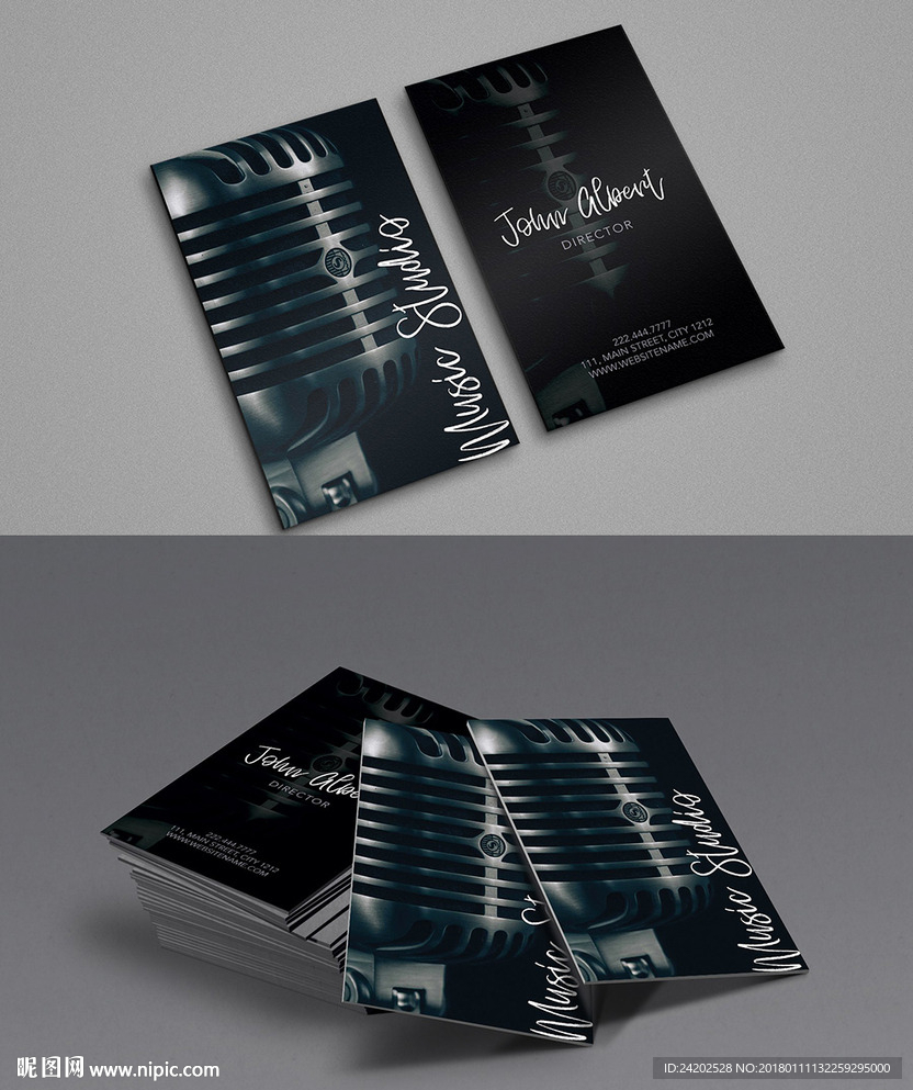 高端音乐娱乐业PSD名片模板