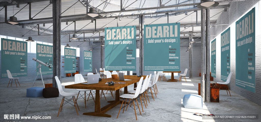 室内空间海报展示样机