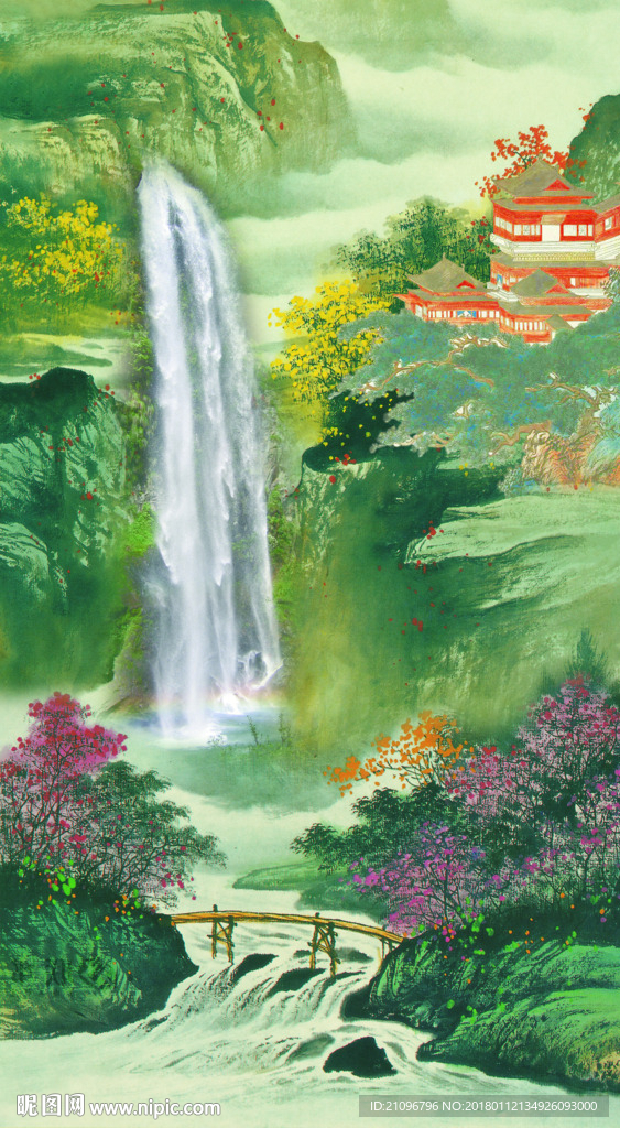 山水国画玄关