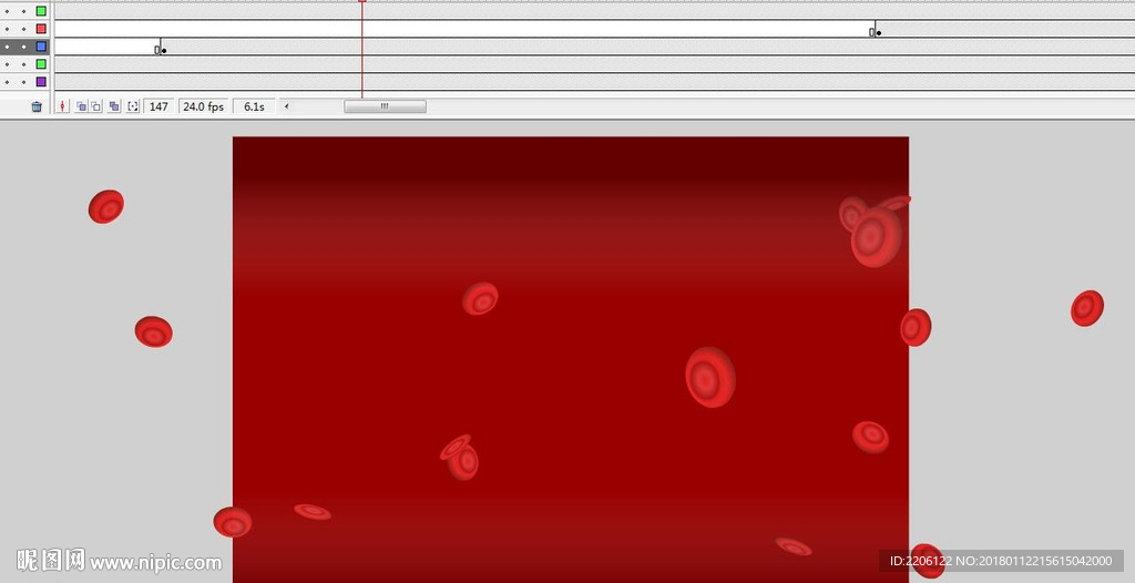 流动的血液红细胞动画1分钟
