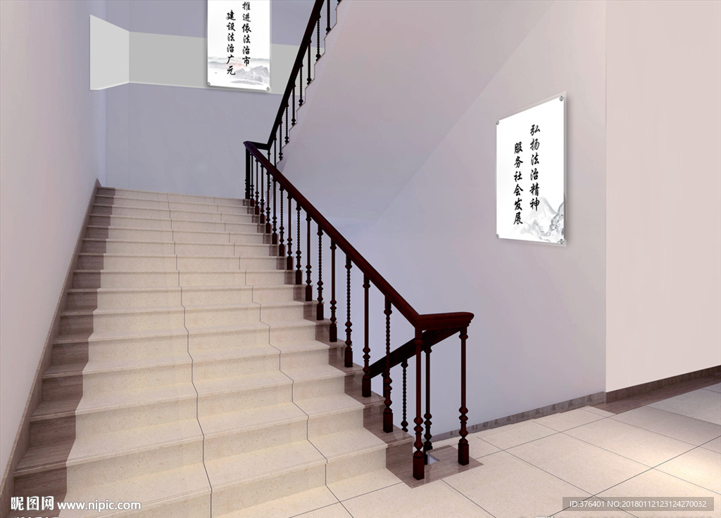 单位文化建设设计效果图-楼道