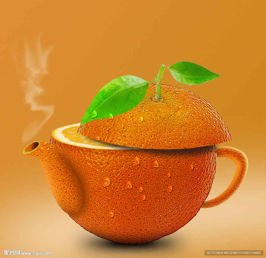 创意橙子茶壶