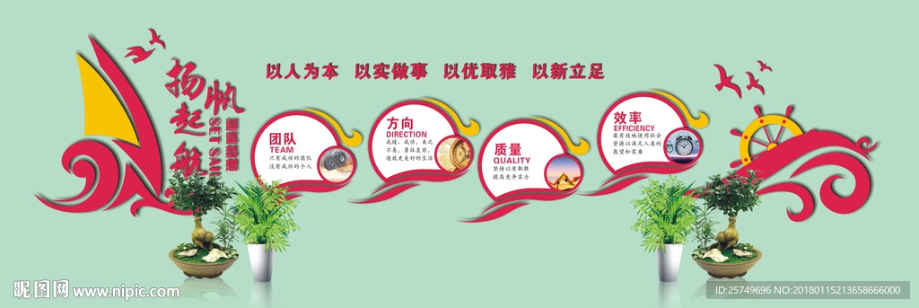 扬帆起航文化墙设计