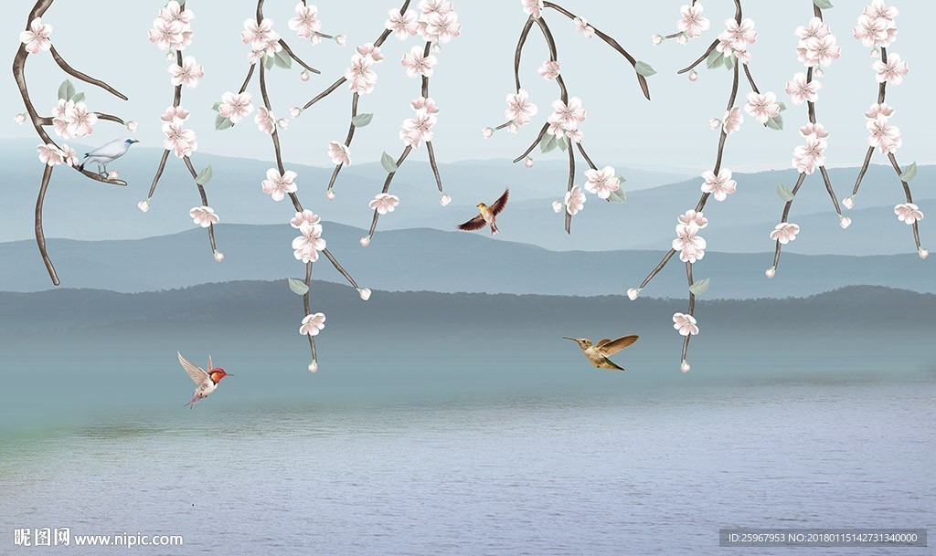 水墨画花鸟图