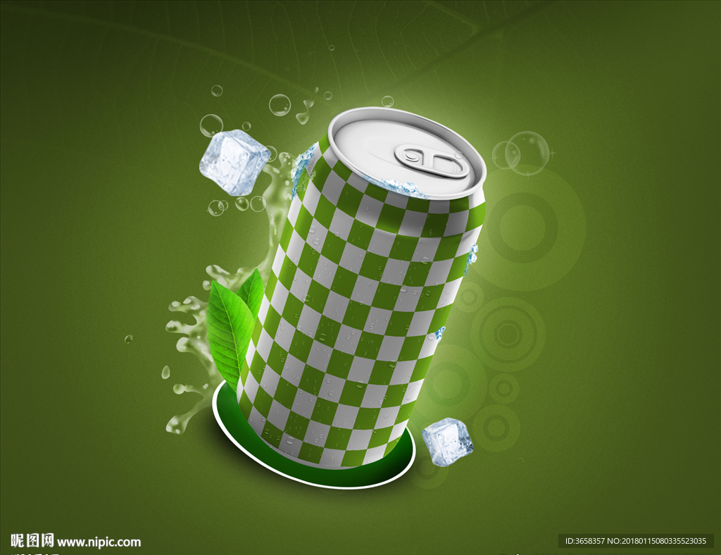 易拉罐产品包装智能贴图