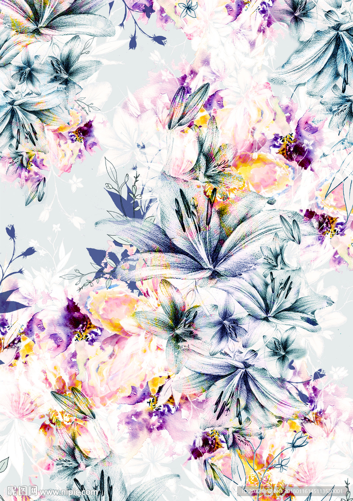百合花卉组合