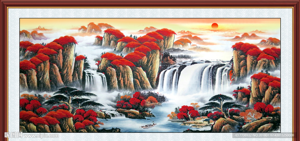 左右逢源山水画