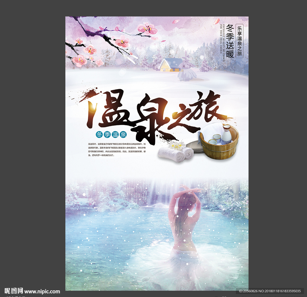 唯美温泉旅游海报