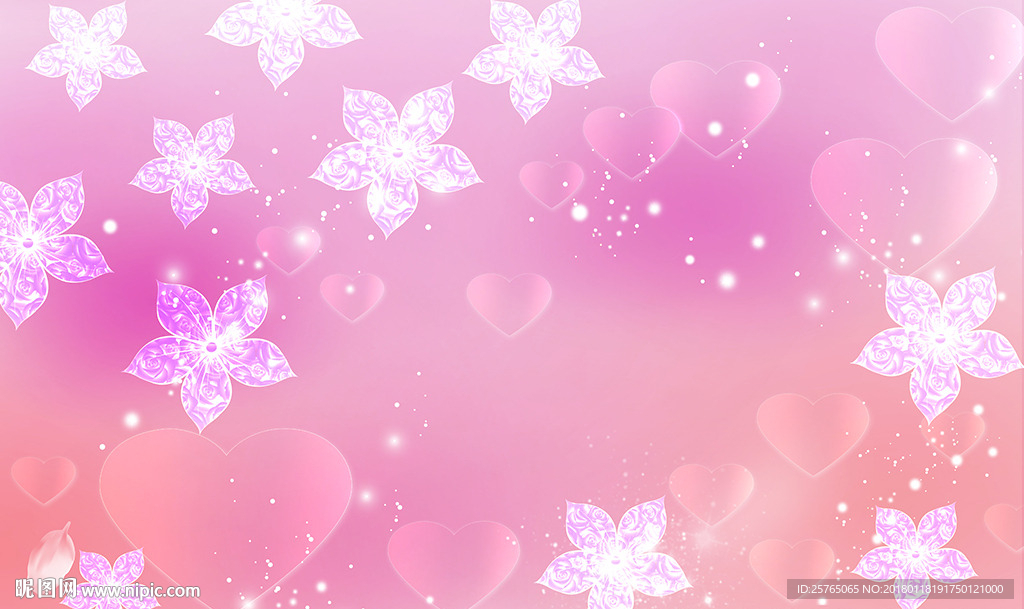 梦幻玫瑰心心电视背景墙