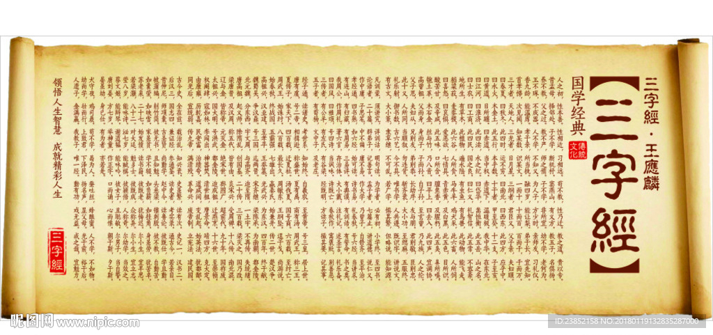 三字经国学经典展板传统文化素材