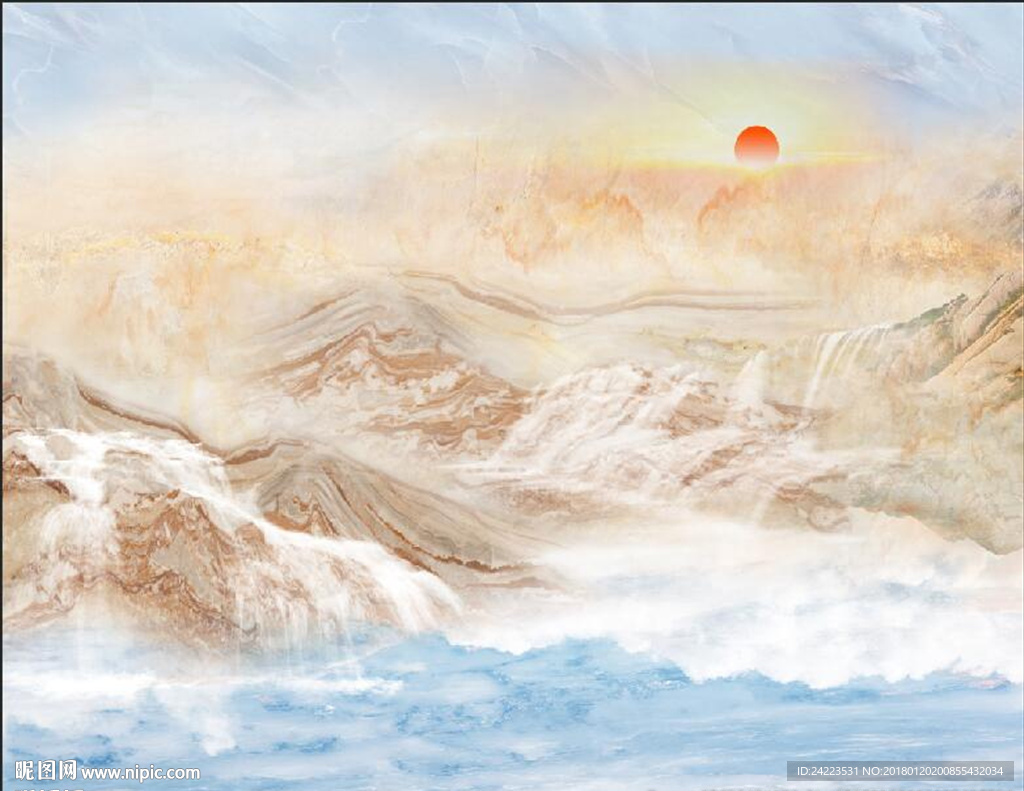 大理石石纹大理石山水锦绣山河