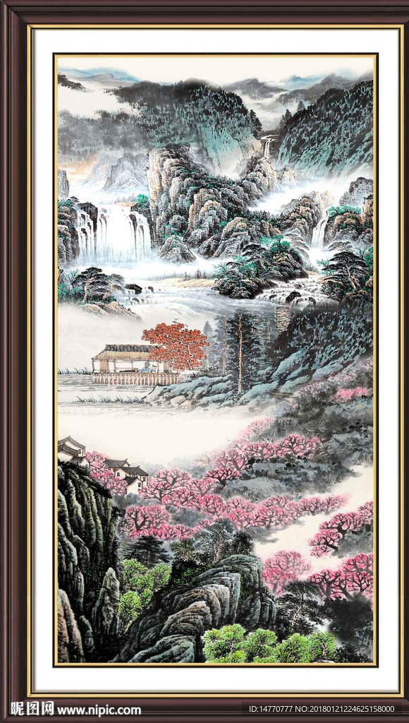 国画山水竖幅