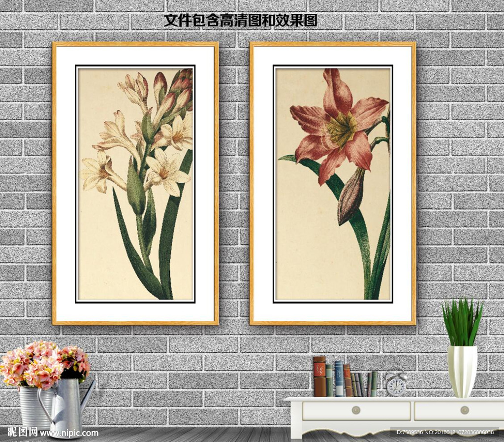 手绘兰花装饰画