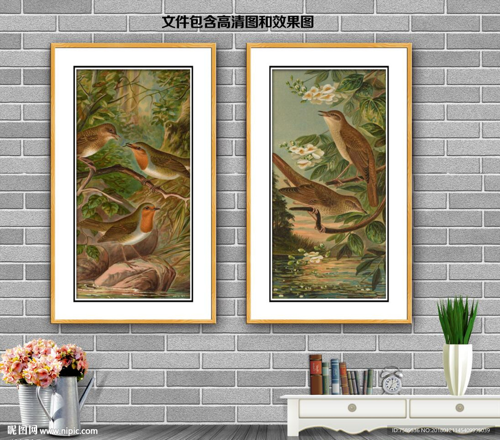 中式花鸟装饰画