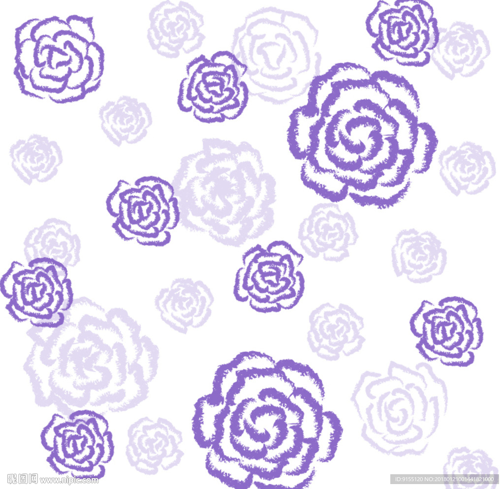 抽象玫瑰花图案