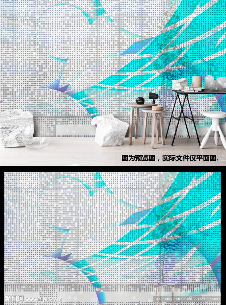 灰色墙壁个性卧室背景墙装饰画