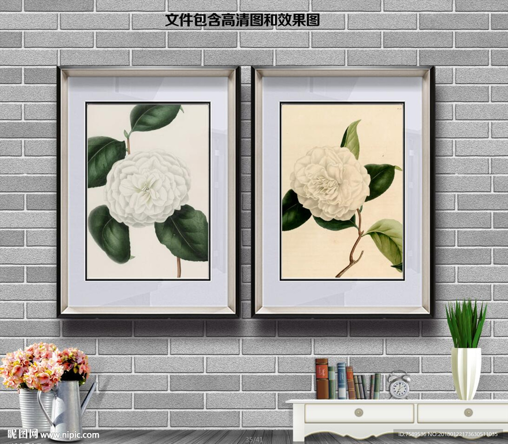 纯手绘花鸟清新图