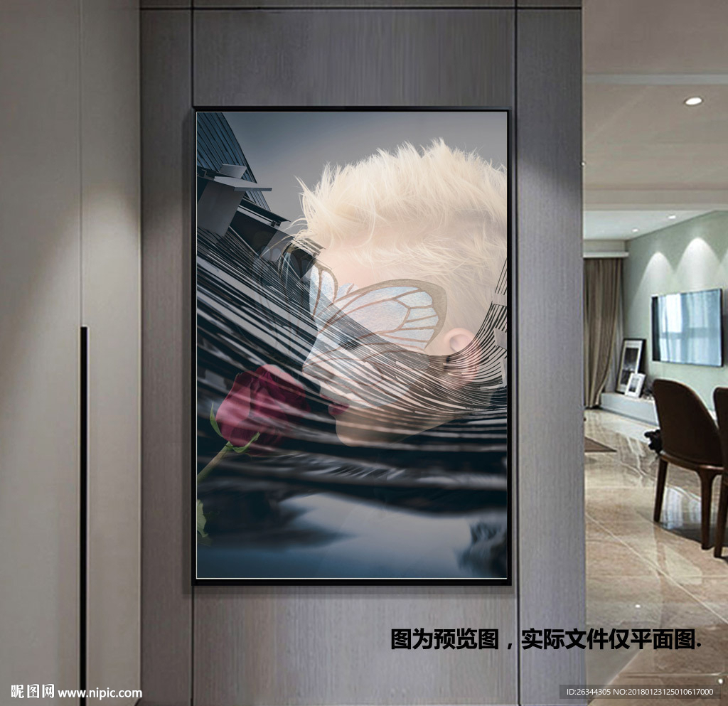 复古爱情建筑美女装饰画无框画