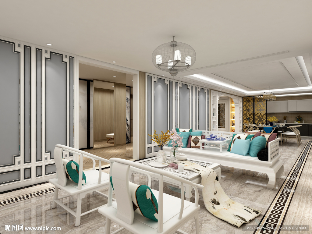 新中式客厅装修效果图