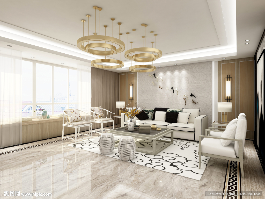 新中式客厅装修效果图