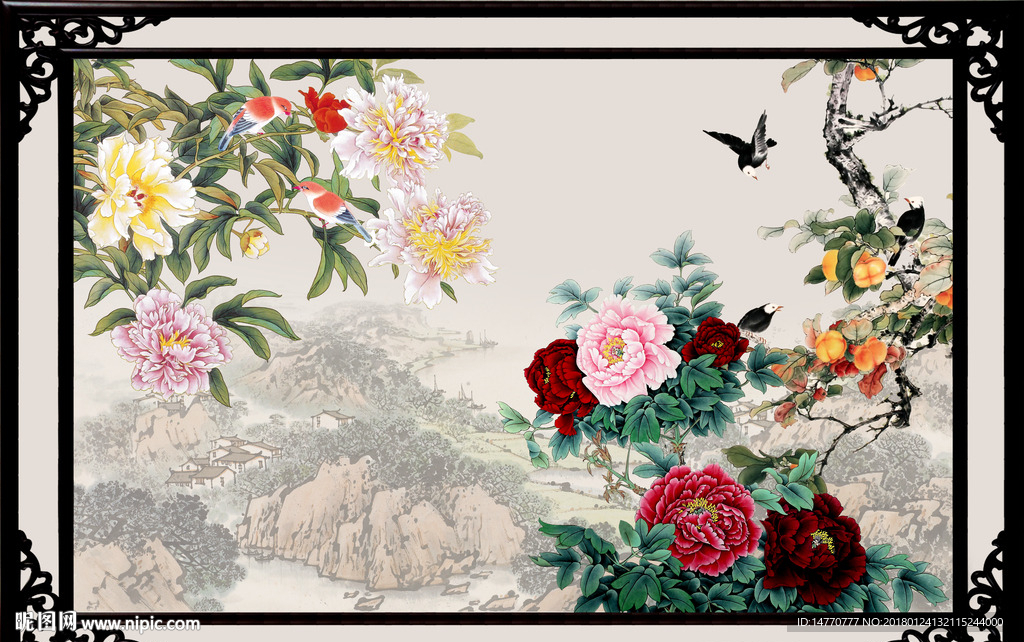 国画牡丹