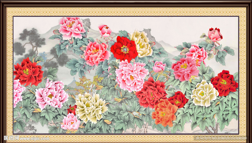 国画牡丹
