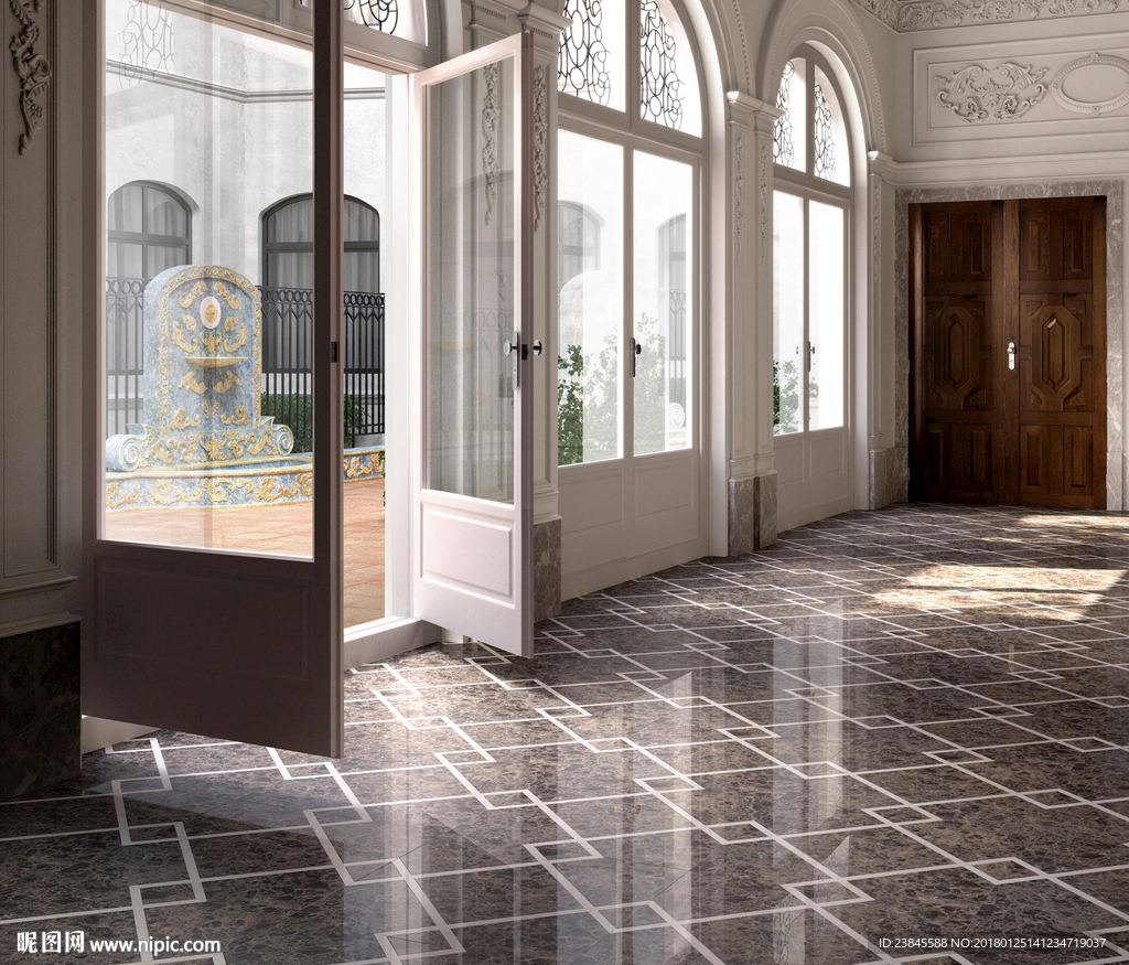 瓷砖效果图  仿古砖 北欧风格