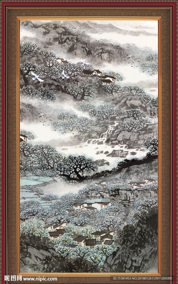 竖幅国画