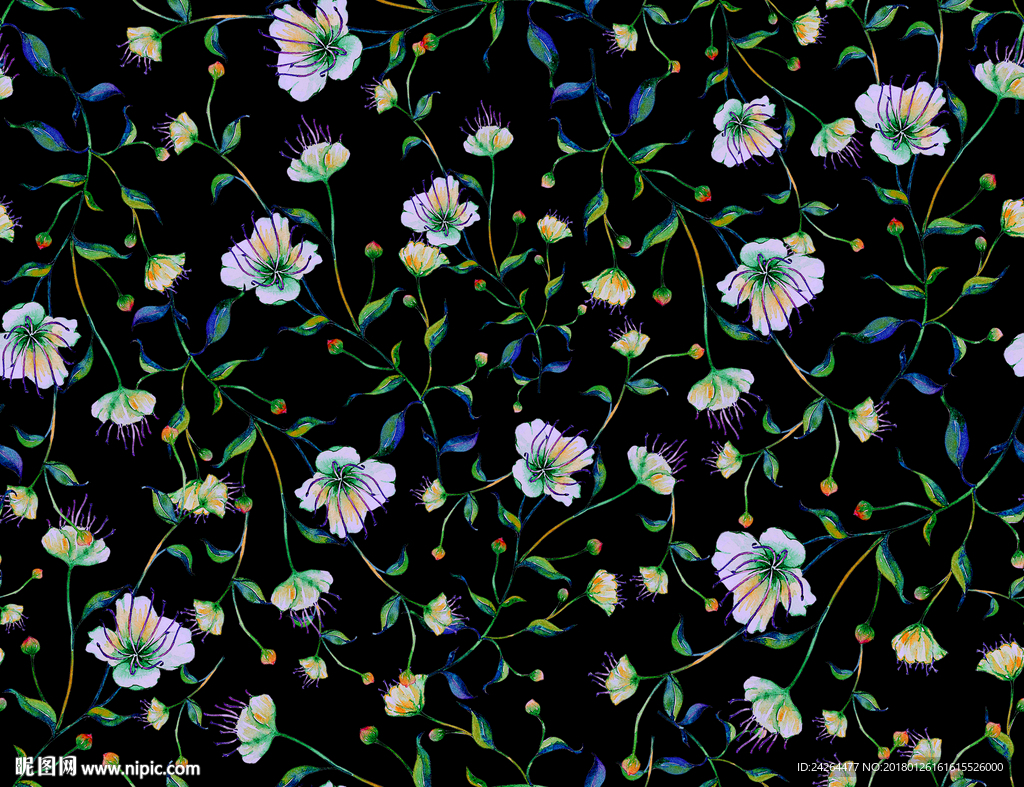 数码花型  小碎花 四方连续