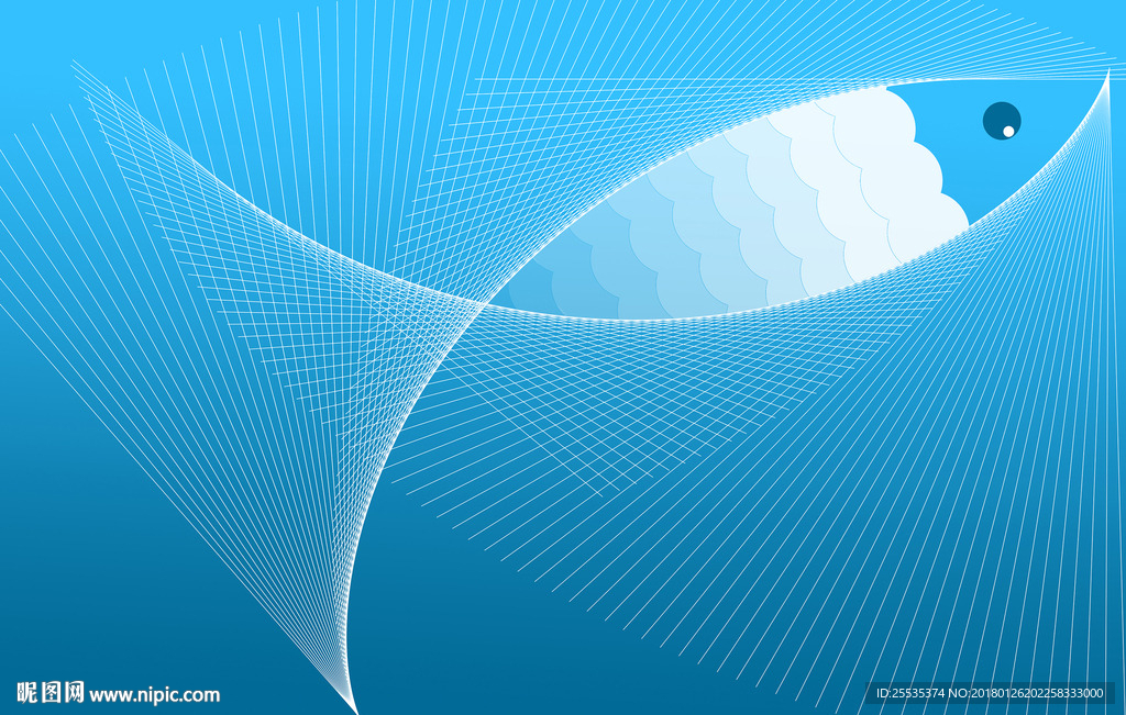 创意蓝色鱼儿海报背景图片