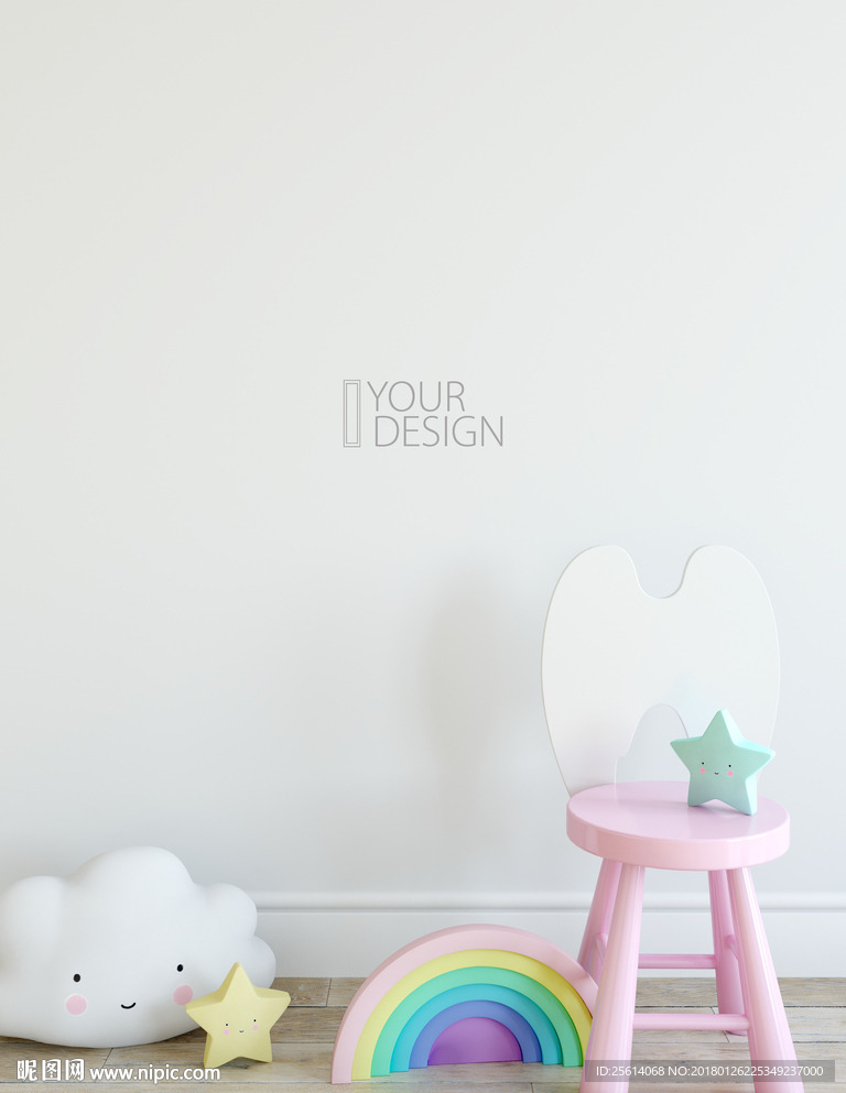 儿童背景墙样机