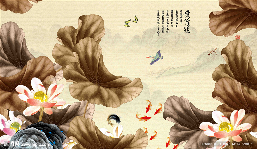 国画荷花