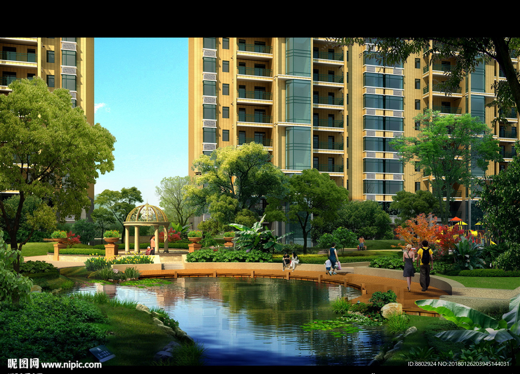 小区景观效果图