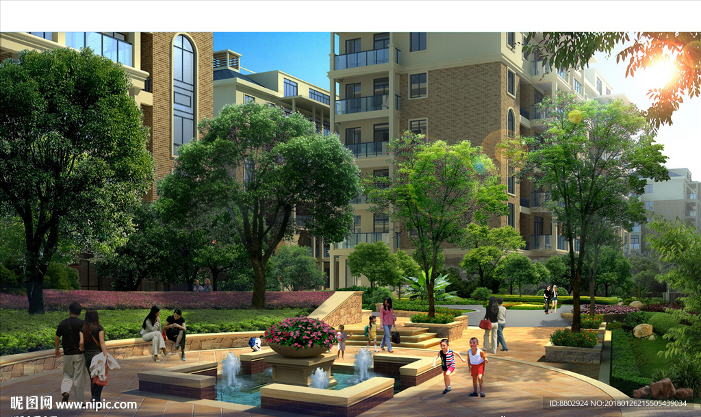 高端小区景观效果图