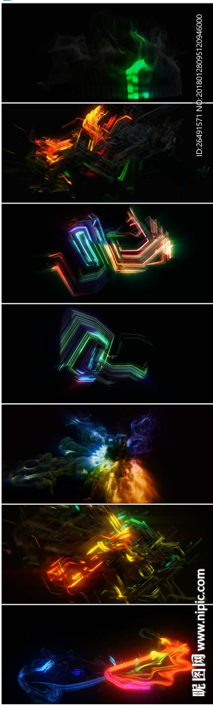 彩色粒子随音乐跳动特效背景视频