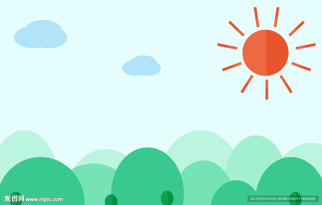 绿色卡通背景图