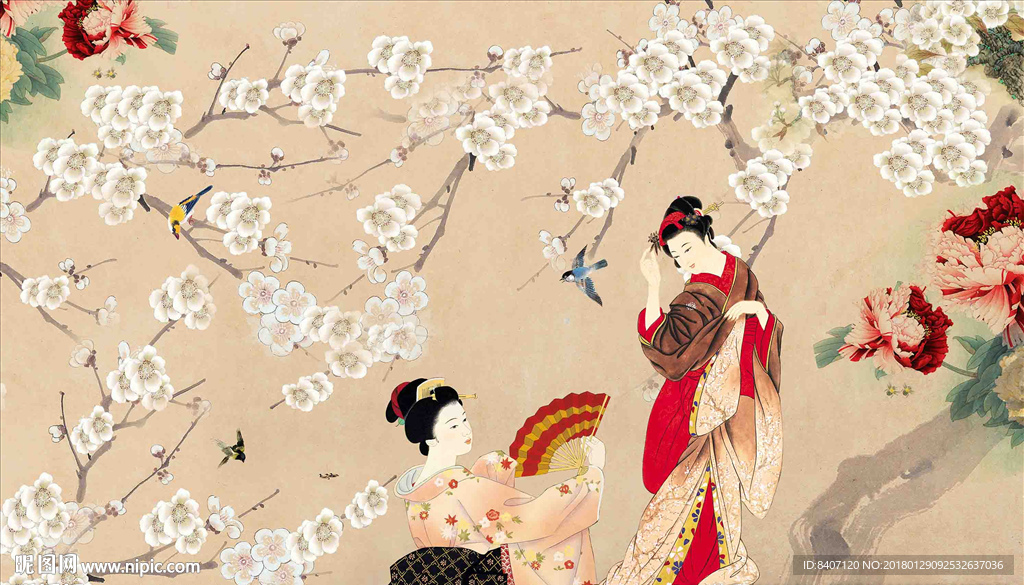 梅花仕女