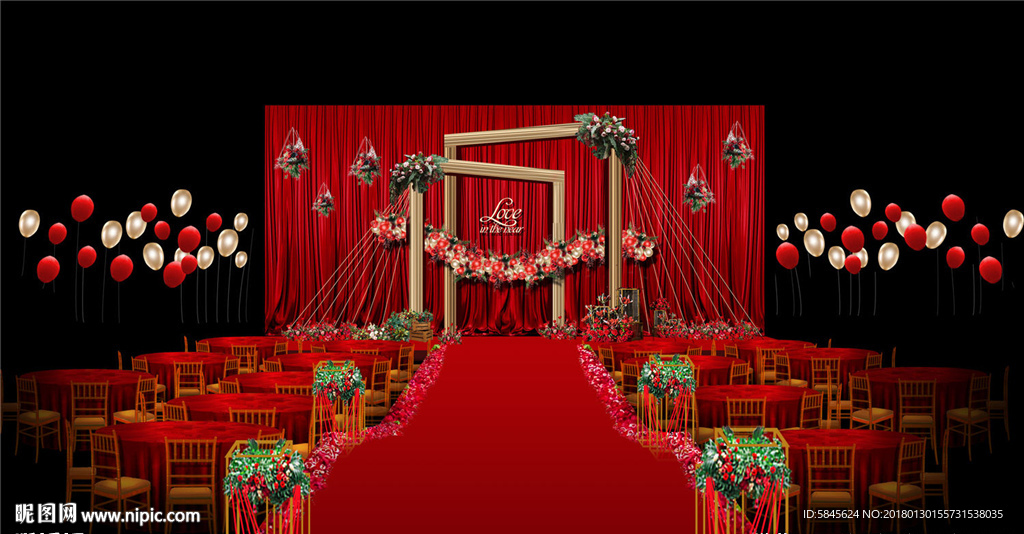 红色婚礼效果图