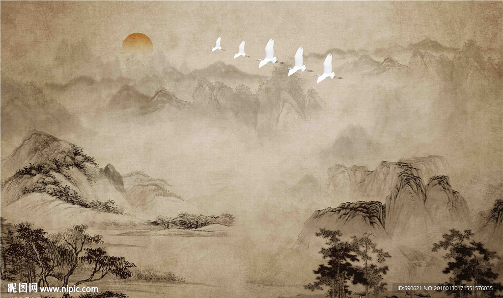 国画背景墙