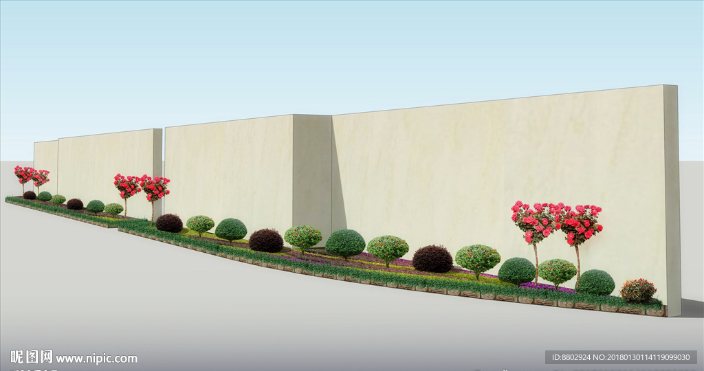 围墙侧植物景观设计