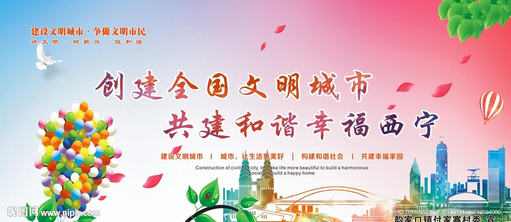 创建文明城市展板